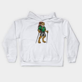 Standing Tiger Backpacker Kids Hoodie